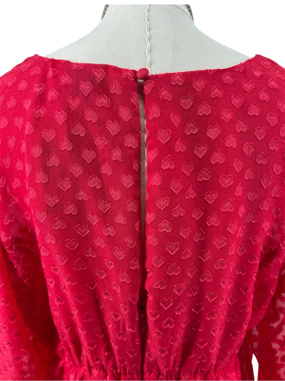 NWT Torrid Peplum Chiffon Clip Heart Blouse Size 0 12 NEW - Picture 11 of 15